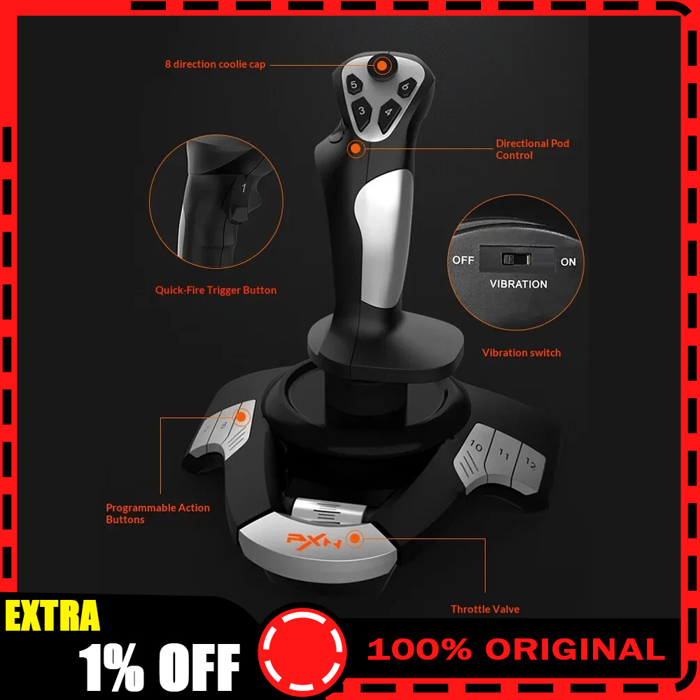 Flight Joystick Sim - PXN F16 Simulated Flight Stick Joystick