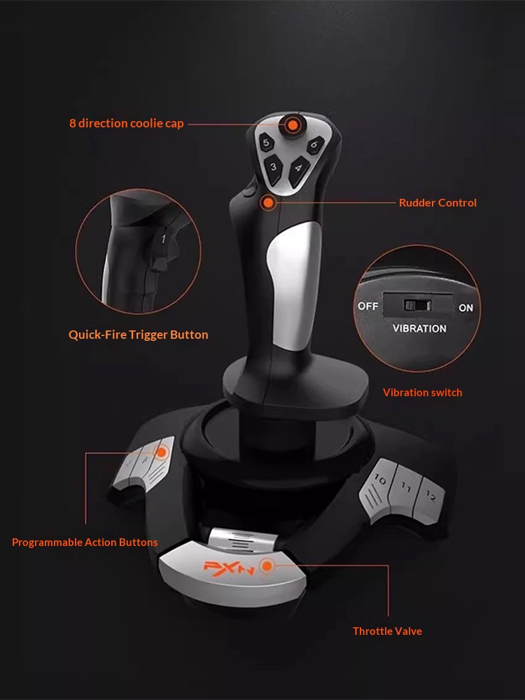 PXN F16 Simulated Flight Stick - огляд і ціна Flight Joystick Sim