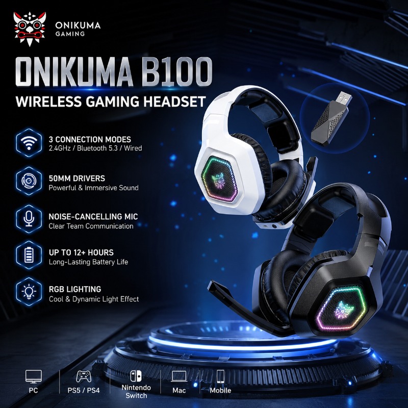 ONIKUMA B100 Wireless Gaming H - огляд і ціна Gaming Console Apple