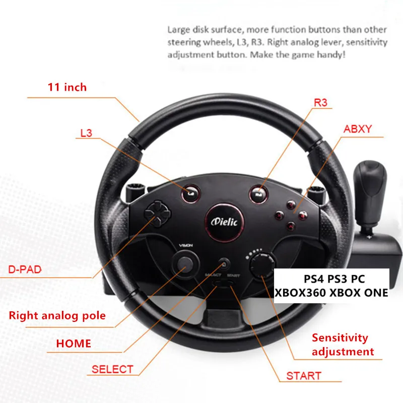 PS 4 3 PC Racing Game Steering - огляд і ціна Gaming Console Car